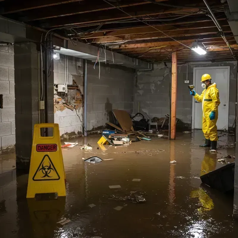 Flooded Basement Electrical Hazard in Frenchburg, KY Property